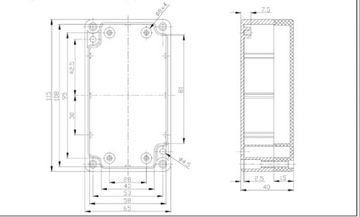 КОРОБКА G304 115x65x40 мм Корпус из АБС IP65 Fixapart