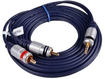 Kabel mini JACK 3,5 - 2x RCA wtyk VITALCO HQ 5m