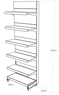 MAGO металлическая стенка ПОЛКА ДЛЯ МАГАЗИНА 230/60/45