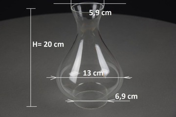 Стеклянный абажур масляной лампы - 1300 типов -K0950 - 20/6,9 см
