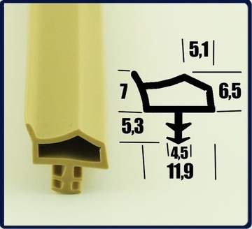Уплотнитель для дверей деревянный KD14 бежевый, 1м.