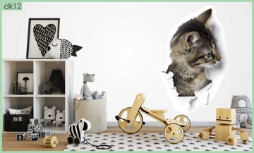 3D НАКЛЕЙКИ НА СТЕНУ для детей 120см КОШКА КОТЕНОК украшение стены