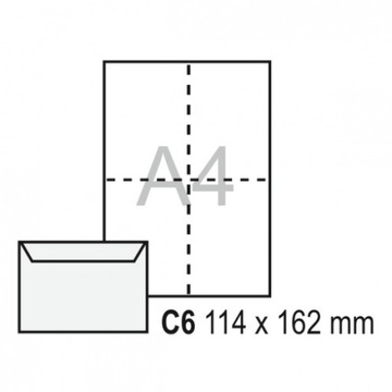 Конверт белый без окна С6 (114 х 162 мм) 50 шт.