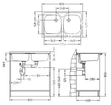 СТАЛЬНАЯ МОЙКА PRIMAL 40 LEN 80x50 ALVEUS