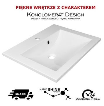 Умывальник New Line 60 NanoShine, глубокая чаша, 60x47