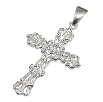 Srebrny Łańcuszek Pancerka 6mm +Elegancki Krzyżyk