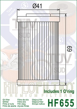 МАСЛЯНЫЙ ФИЛЬТР HF655 HUSQVARNA FC450 14–15 FE450 14–16 FE501 14–16