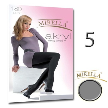 MIRELLA Акриловые колготки плотностью 180 ден. 5 (XXL) Гриджио