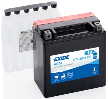 Мотоциклетный аккумулятор Exide ETX20CH-BS, YTX20CH-BS