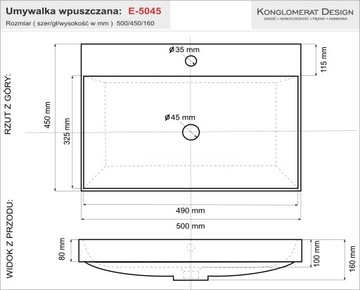 Умывальник Элит 50х45 Эксклюзив с покрытием NanoShine