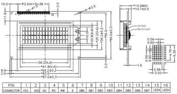 ART Новый ЖК 4x16 со светодиодной подсветкой K/Amber Ext.T.