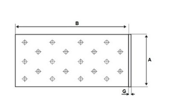 ПЛОСКИЙ СОЕДИНИТЕЛЬ, ЛИСТ ПЕРФОРИРОВАННЫЙ, ОЦИНКОВАННЫЙ, 80x300x2