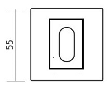 Квадратный розетка хром/ атласный kuchinox key