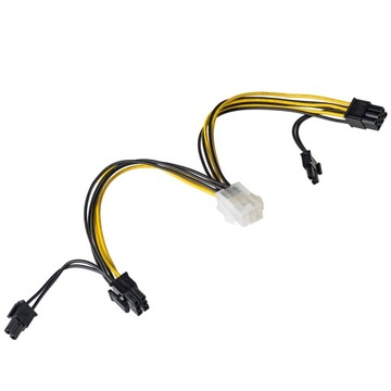 Akyga AK-CA-55 Кабель-адаптер PCI Express 6-контактный (F) / 2x 8 (6+2)-контактный (M) 0,1