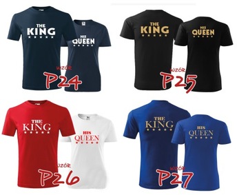 Koszulki dla par zakochanych KING QUEEN Bonnie S