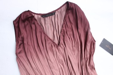 БЛУЗКА ПЛИССИРОВАННАЯ ZARA BASIC OMBRE ОТТЕНЕННЫЙ M