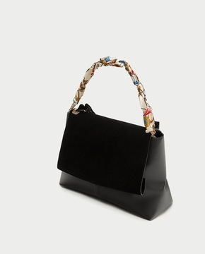 Сумка-мессенджер ZARA, шарф, черный 8061/204