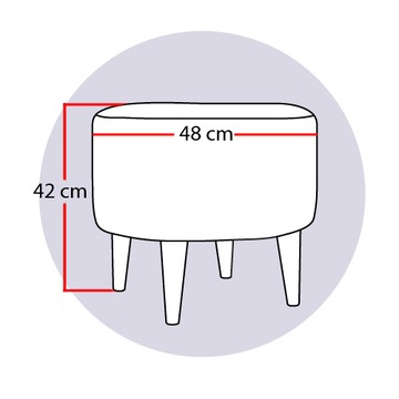 Табурет-пуф круглый, 4 ножки, экокожа желтого цвета.