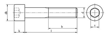 Винты M20x65 черные 12,9 DIN 912 PG 1 шт.