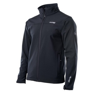 Kurtka Męska Softshell Hi-Tec Lingen Wodoodporna Rozpinana Czarna 3XL