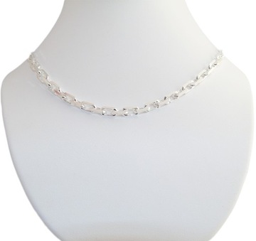Diamentowany Srebrny Łańcuch Ankier + Krzyż 36g