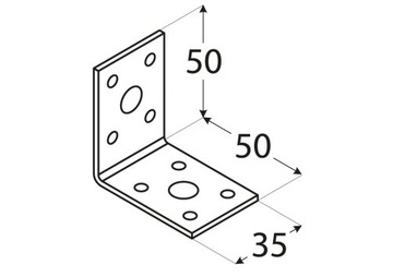 KL1 УГОЛ СТОЛЯРНЫЙ СОЕДИНИТЕЛЬНЫЙ 50x50x35 50 шт.