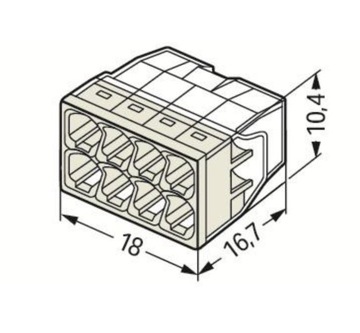 электрический быстроразъемный разъем 8x1,5 2,5 WAGO 2273-208