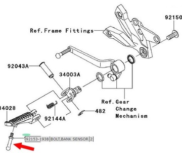 ВИНТ СТОПОР ПОДНОЖКИ Kawasaki ZX10R 2008-10