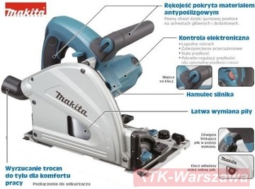 Погружная пила MAKITA SP6000J, рейка 1,5 м, 3 диска