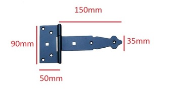 Петля для конструкции двери беседки 150мм черная