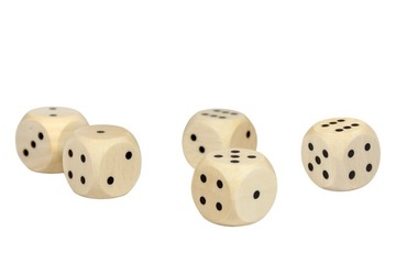 Игральные кости DICE 1,6x1,6 см деревянные 5 шт.