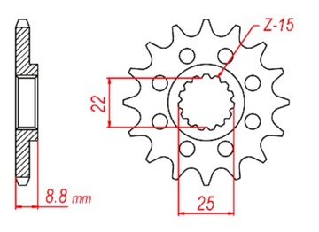 ПЕРЕДНЯЯ ЗВЕЗДОЧКА 14 ЗУБ. KTM XC SX 450 505 525