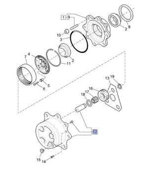 OBUDOWA ZWOLNICY DO FIAT HITACHI FB, 85806011 OEM