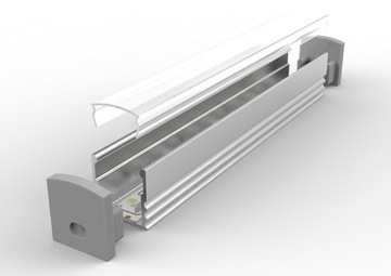 ВЫСОКИЙ АЛЮМИНИЕВЫЙ ПРОФИЛЬ LED 2м + стекло на выбор