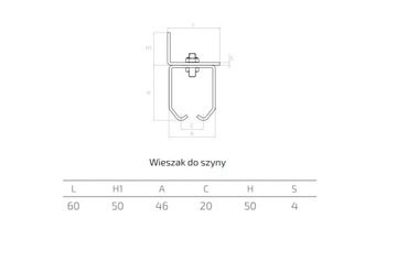 Вешалка для настенной рейки 35x32 Подвесные ворота