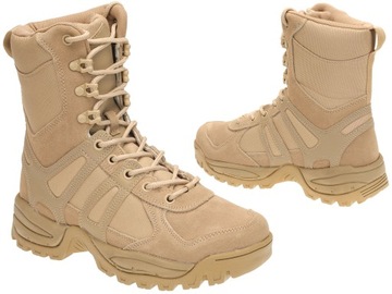 Mil-Tec Męskie Skórzane Buty Wojskowe Taktyczne Ochrona Gen. II Khaki 46