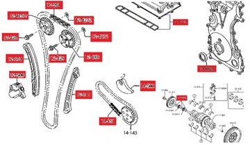 КОМПЛЕКТ ЦЕПИ ГРМ 17EL OE MAZDA 3 6 CX7 2.3T