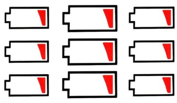 Батарейки ТАТУ Низкий заряд батареи НАКЛЕЙКА 55/53