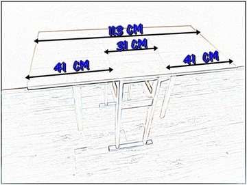 СКЛАДНОЙ ПРЯМОУГОЛЬНЫЙ КУХОННЫЙ СТОЛ ИЗ ОЛЬХИ