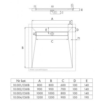 Schedpol Душевой поддон под плитку 90x90 PLATE