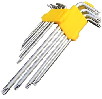 KLUCZE IMBUSOWE HEX DŁUGIE TORX T10-T50 9el