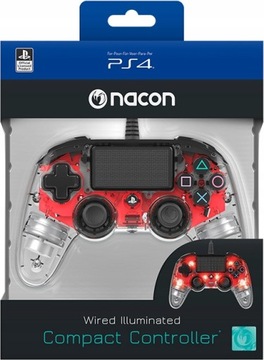 Красный светящийся геймпад NACON COMPACT для PS4 Sony