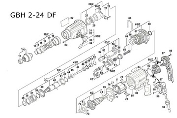 Вал и шестерня Bosch GBH 2-24 D/DF