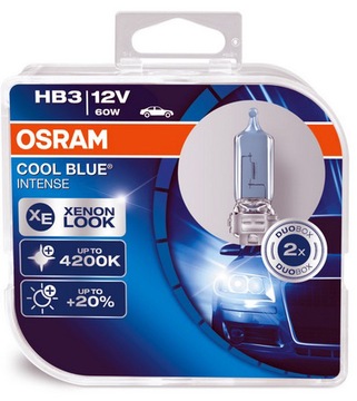 2 лампы OSRAM COOL BLUE INTENSE HB3 60 Вт/12 В