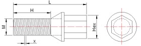 Плавающий хромированный винт M12x1,25, например, FIAT, ALFA и т. д.