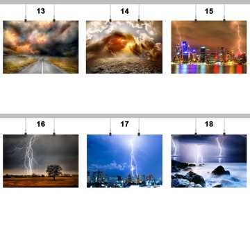 ПОСТЕР МОЛНИИ 59x42 СМ, 18 УЗОРОВ МАТОВЫЙ