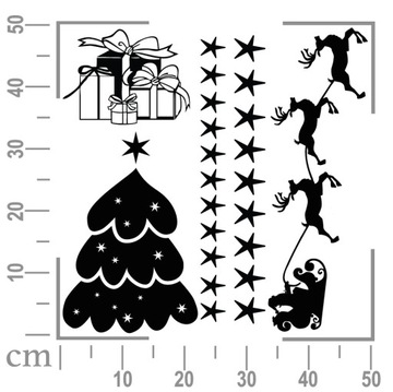 РОЖДЕСТВЕНСКИЕ НАКЛЕЙКИ 50х50см УКРАШЕНИЕ ОКОННОГО СТЕКЛА 4
