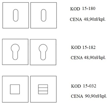 Rozeta blokada WC kwadratowa chrom Convex