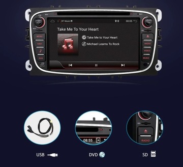 Радио Android 12 DVD 4/64 GPS FORD Mondeo Focus Kuga бесплатная камера