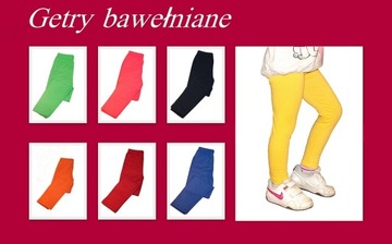 GETRY LEGGINSY DZIECIĘCE BAWEŁNIANE 134 Żółte